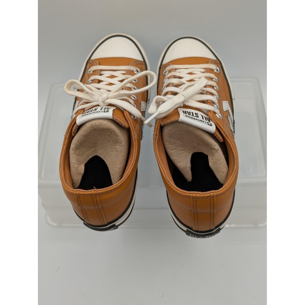 Converse Star Player Shoes Kids Size 4 Brown Leather All Star Low Top Sneakers - Picture 6 of 10